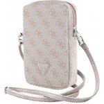 Guess PU 4G Triangle Logo Wallet Phone Bag Zipper růžové