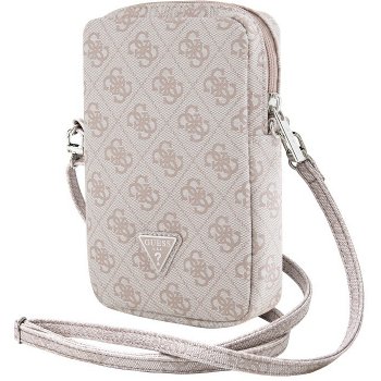 Guess PU 4G Triangle Logo Wallet Phone Bag Zipper růžové