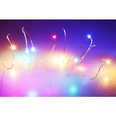 Euro Habitat Mikro LED světýlka na baterie 100cm 10 diod Multi barevný – Zbozi.Blesk.cz