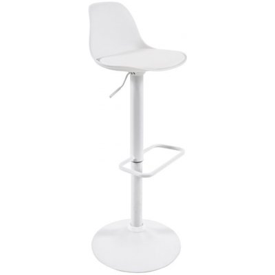 Kave Home Orlando bílá koženková s bílou podnoží 60-82 cm – Zbozi.Blesk.cz