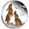 Perth Mint Lunární série III. stříbrná mince Year of the Rabbit Rok králíka Color PROOF 1 Oz