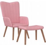 VidaXL 327670 relaxační se stoličkou růžové samet – Zboží Dáma