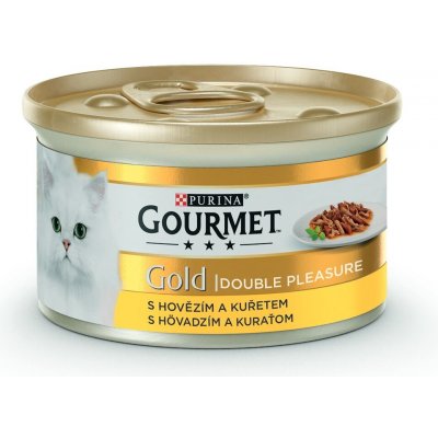 Gourmet Gold Double Pleasure hovězí a kuře 85 g – Zboží Mobilmania