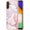 Pouzdro a kryt na mobilní telefon Samsung Protemio 73830 IMD MARBLE Ochranný kryt Samsung Galaxy A55 5G ROSE GOLD