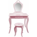 Shabby Chic PHO0403 Dětský toaletní stolek se zrcadlem a židličkou 108x71x39,5cm růžový – Zboží Mobilmania