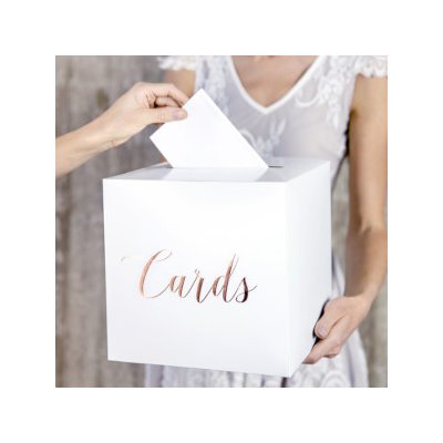 Krabice na přání s nápisem rosegold Cards – Zboží Mobilmania