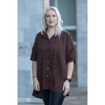 Italy fashion Třpytivá košile AMOR Vínová – Zboží Dáma