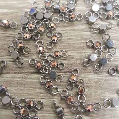 Konektor se šatonem barvy Crystal Capri gold AB 3 x 8,5mm z chirurgické oceli AA 129f-1 – Hledejceny.cz