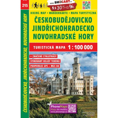 Českobudějovicko Jindřichohradecko Novohradské Hory mapa 1:100 000 č. 215