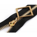 Kovový zip No 5 délka 60 cm s ozdobným jezdcem - černá – Hledejceny.cz