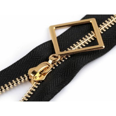 Kovový zip No 5 délka 60 cm s ozdobným jezdcem - černá – Hledejceny.cz