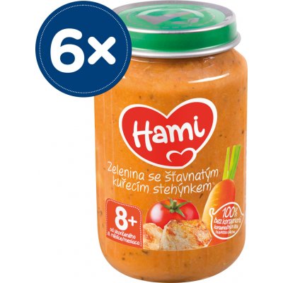 Hami Zelenina se šťavnatým kuřecím stehýnkem 6 x 200 g – Zboží Dáma