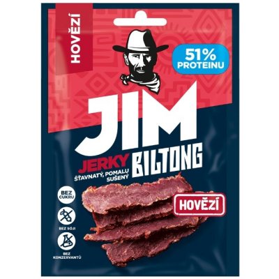 Jim Jerky prémiové biltong hovězí 20 g – Hledejceny.cz
