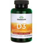 Swanson Vitamin D3 5000 IU Vyšší účinnost 250 softgel kapslí – Hledejceny.cz