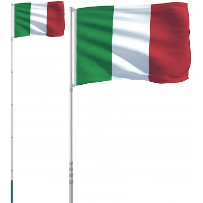 ITALSKÁ VLAJKA SE STOŽÁREM 5,55M HLINÍKOVÝ – Hledejceny.cz