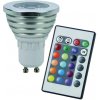 Žárovka RGB LED žárovka GU10 3W color + dálk.ovládání