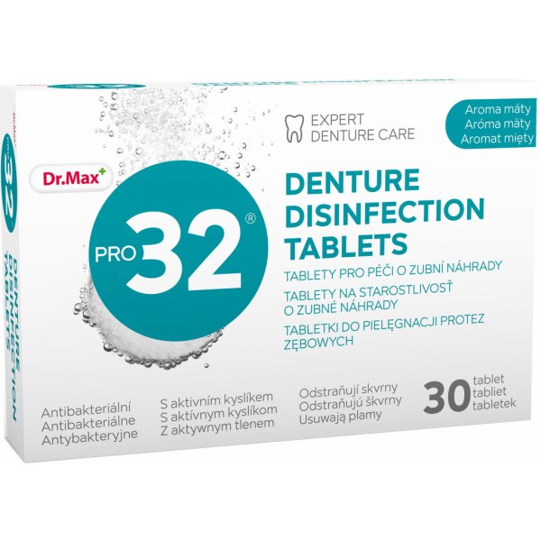 Péče o umělý chrup Dr. Max PRO32 Dentures Tabs 30 tablet