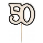 PartyDeco Svíčka narozeninová 50 černo-bílá 5,5 cm – Zbozi.Blesk.cz