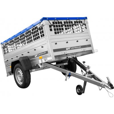 Garden Trailer 200 KIPP s síťovanými bočnicemi a mordou plachtou – Zboží Mobilmania