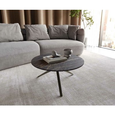 Delife Delron 70x70 cm keramika Laminam®Noir Desir hnědá křížová podnož plochá kov titanový efektový povrch – Zboží Dáma