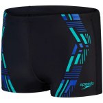 Speedo Tech Print Aquashort Black/Chroma Blue/Aquarium – Zboží Mobilmania