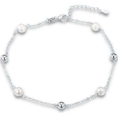 Minet Stříbrný řetízek na kotník s kuličkami a přírodními perlami JMAS7052SB24 – Zboží Dáma Minet Stříbrný řetízek na kotník s kuličkami a přírodními perlami JMAS7052SB24 – Zboží Dáma