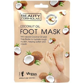 Beauty Formulas Coconut Oil hydratační a vyživující maska na nohy 1 ks