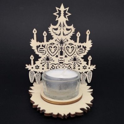 Amadea Dřevěný svícen vánoční stromek 11 cm – Hledejceny.cz