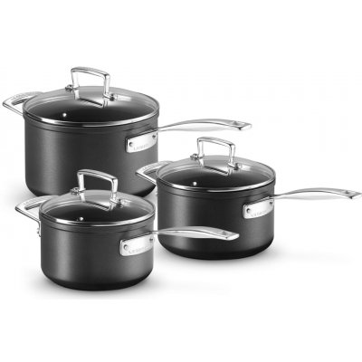 Sada hrnců TOUGHENED, sada 3 ks, černá, hliník, Le Creuset – Zboží Mobilmania