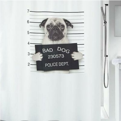 Spirella BAD Dog motiv pes bílý 180 x 200 cm – Hledejceny.cz