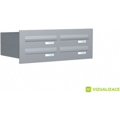 Poštovní schránka B-049 - pro zazdění s čelní deskou - lakovaná - RAL 7035 MAT. - SVĚTLE ŠEDÁ – Hledejceny.cz