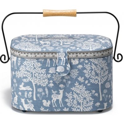 VTC Kazeta / košík na šití, čalouněný, L WOODLAND, modrý les, 30 x 20 x 19cm – Hledejceny.cz