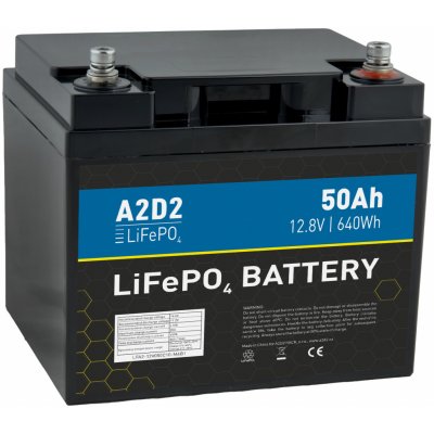 A2D2 LiFePO4 12,8V 50Ah M6 LFA2-12V050C10-M6B1 – Sleviste.cz