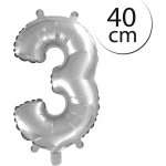 Silver Mini fóliový balón 3 stříbrný