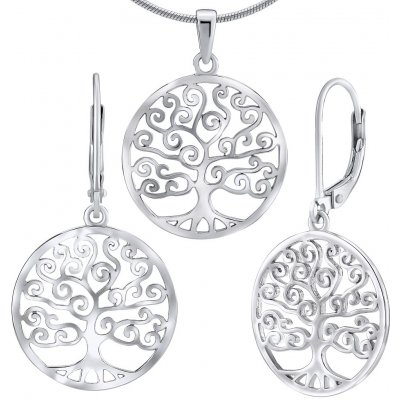 SILVEGO stříbrný set šperků náušnice a přívěsek s motivem stromu JJJ0652S