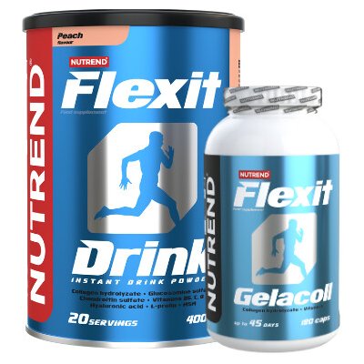 Nutrend Flexit Drink 400 g Broskev + Nutrend Flexit Gelacoll 180 kapslí – Hledejceny.cz