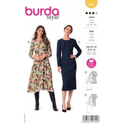 Střih na dámské šaty Burda 5983 – Zbozi.Blesk.cz
