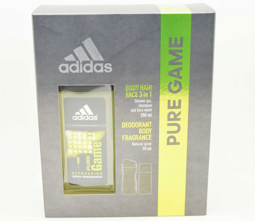 Adidas Pure Game deodorant sklo 75 ml + sprchový gel 250 ml dárková sada