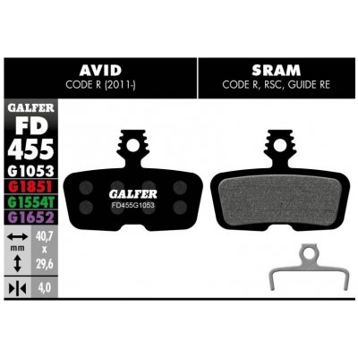 Brzdové destičky Galfer FD455 - Avid, Sram, černé – Zboží Mobilmania