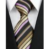 Kravata Černo žluto růžová kravata Pruhy