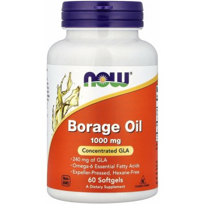 NOW Foods Borage olej 1000 mg 60 softgelových kapslí – Hledejceny.cz