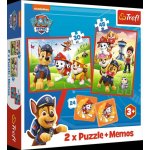 Trefl Sada 3v1 Tlapková patrola v akci 2x puzzle + pexeso – Hledejceny.cz