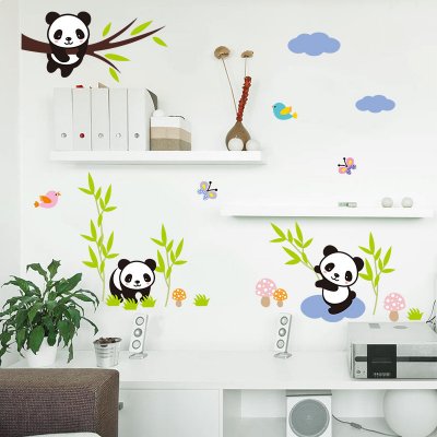 Živá Zeď samolepka Hravá Panda 107 x 80 cm – Zboží Dáma