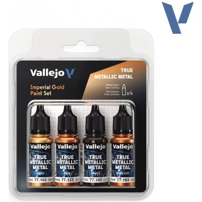 Vallejo: True Metallic Metal Imperial Gold 4 Colour Paint Set – Zboží Živě