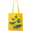 Nákupní taška a košík Plátěná taška Motýli Žlutá