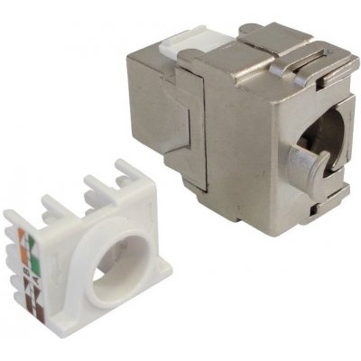 XtendLan Keystone jack RJ45, CAT6A, STP, stříbrný, 180 st, zaklapávací zezadu KESS6ASNIPX – Hledejceny.cz