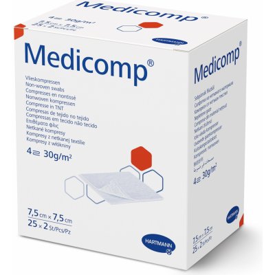 Medicomp Kompres sterilní 7,5 x 7,5 cm 25 x 2 ks – Hledejceny.cz