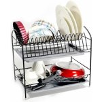 ALTOM Odkapávač na nádobí, dvoupatrový, až 16talířů, černý kov – Zboží Mobilmania