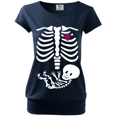 Bezvatriko vtipné tričko s potiskem pro těhotné maminky Kostřička 2 modrá – Zboží Mobilmania