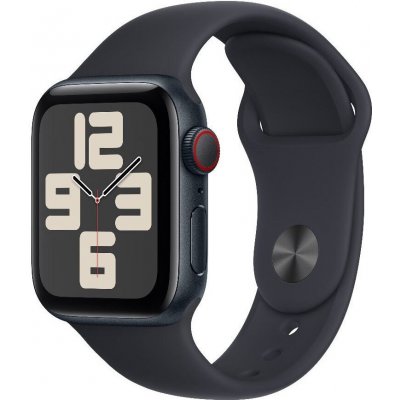 Apple Watch SE (2023) GPS + Cellular 40mm temně inkoustové hliníkové pouzdro s temně inkoustovým sportovním řemínkem - M/L
